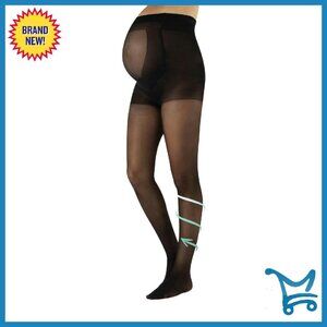 Maternity Pantyhose with Bellyband, 20 Denier Sheer Tights, Pregnancy Support